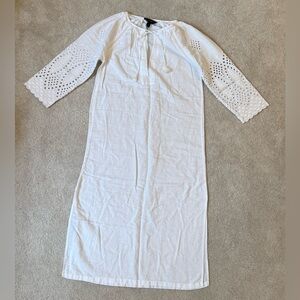 J. Crew linen caftan eyelet dress white XS